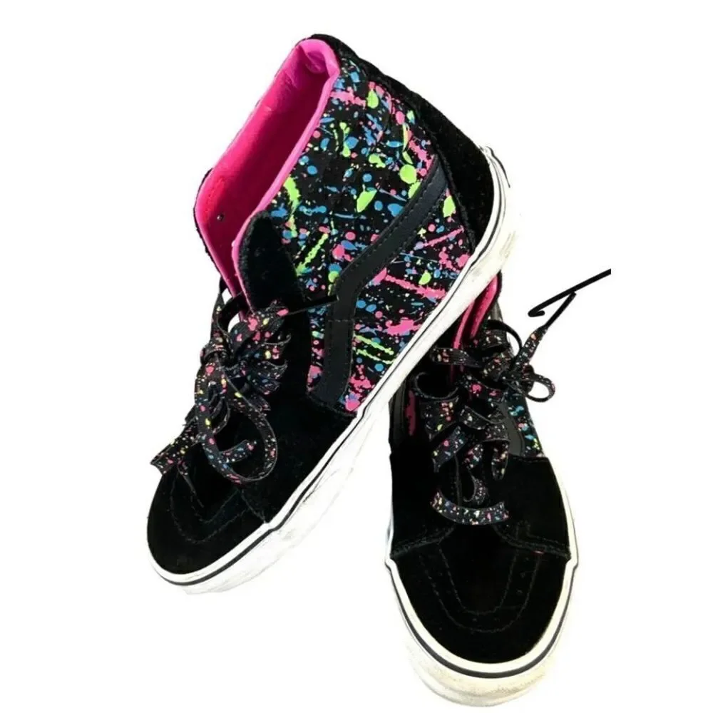 VANS PAINT SPLATTER MENS SZ 4.5 WOMENS SZ 6 HIGH TOP SNEAKERS